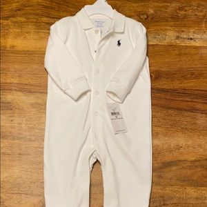 Ralph Lauren LS Polo Onesie NWT